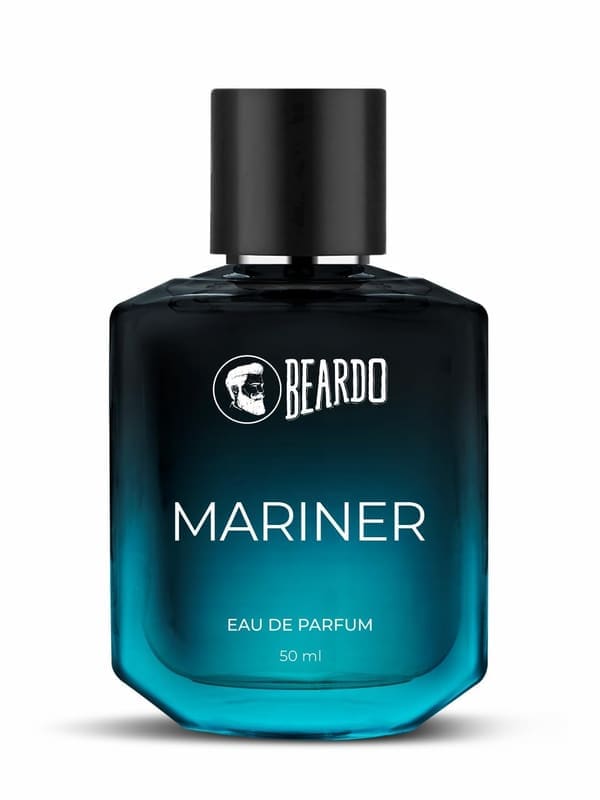 Beardo Mariner 50ml Eau de Parfum in a black-to-teal gradient bottle