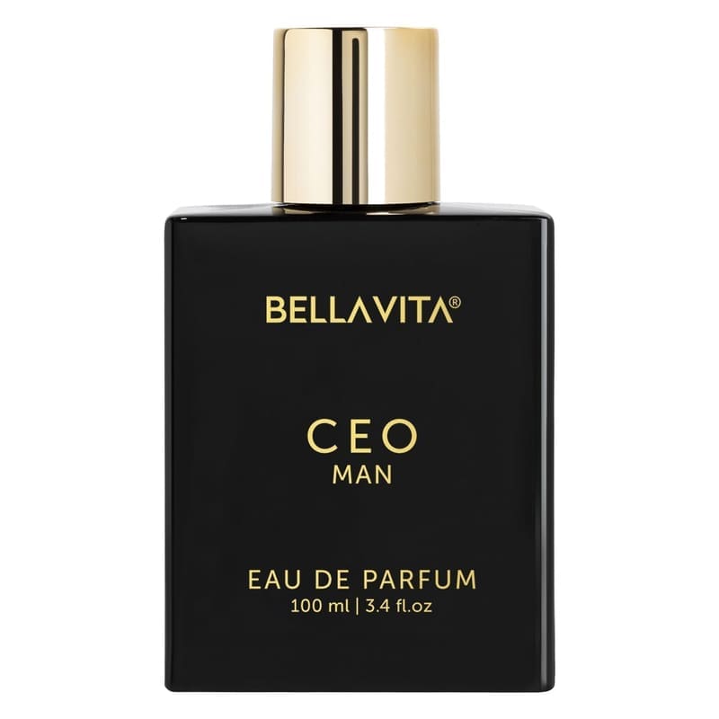 Bella Vita CEO Man 100ml Eau de Parfum in a square black bottle with a gold cap