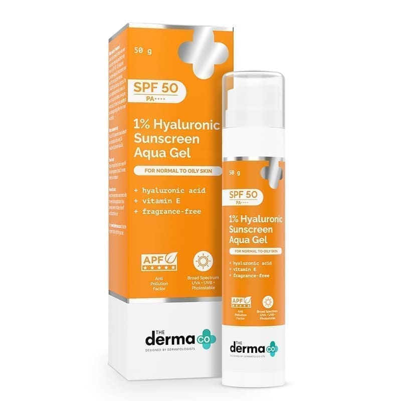 The Derma Co 1% Hyaluronic Sunscreen Aqua Gel SPF 50 PA++++ (50g)