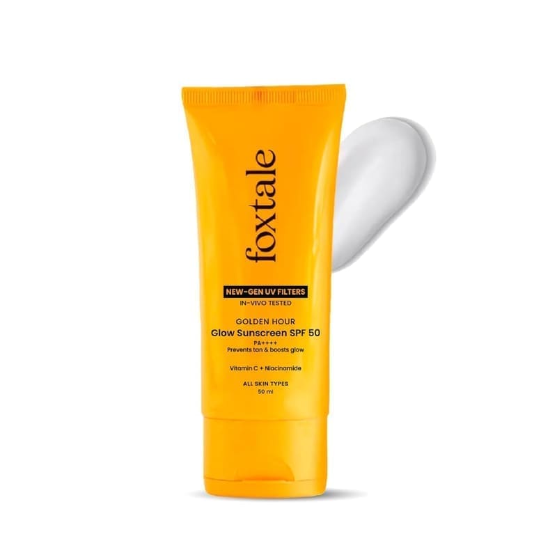 Foxtale Glow Sunscreen SPF 50 PA++++ with Vitamin C & Niacinamide, In-Vivo Tested, Sens... product front view