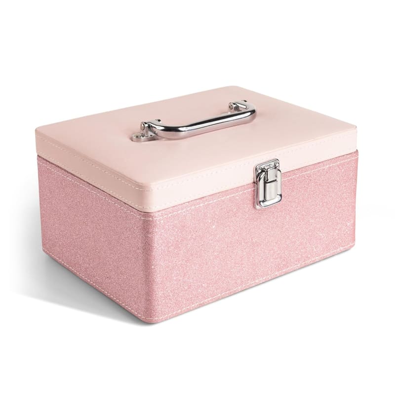 Birch & Co. pink bridal makeup vanity box, main product photo