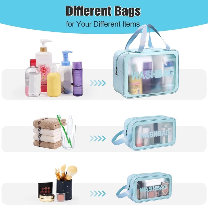 RIXTEC PVC toiletry pouch set of 3, listing detail image
