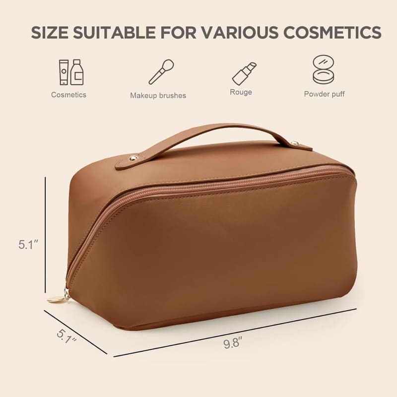 Sprqcart cosmetic bag with wire-framed opening and divider, alternate listing view
