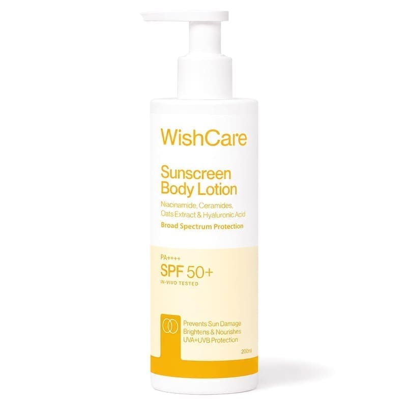 WishCare Sunscreen Body Lotion with SPF 50 PA++++ In- Vivo Tested product front view
